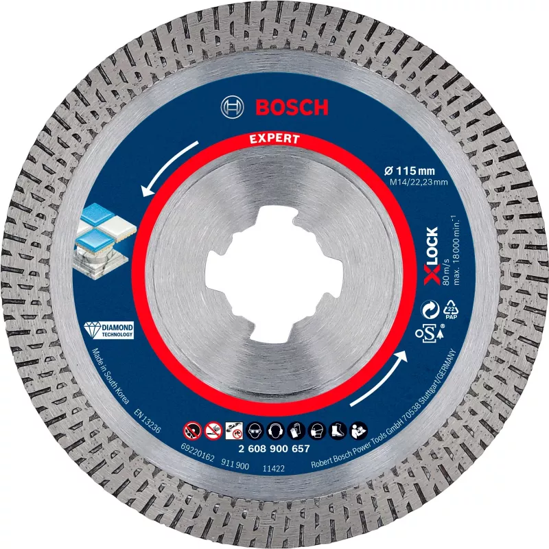 Bosch Expert HardCeramic X-LOCK diamantdoorslijpschijf, 115 mm, 2608900657