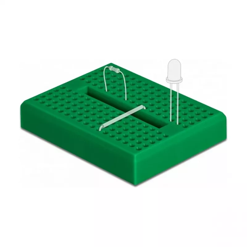 Delock 18321 mini-experimenteerbord, 170 contacten, kunststof, groen