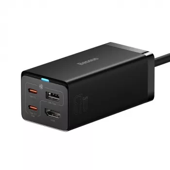 Oplader BASEUS GaN 2x USB-C, USB-A, HDMI 4K, 67W, PPS, PD, QC, USB4