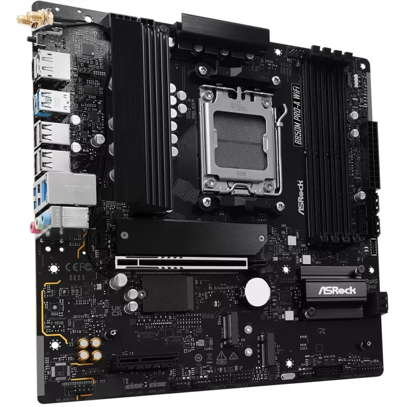 Moederbord ASRock B850M Pro-A WiFi micro ATX – AMD B850, socket AM5, DDR5, 4x DIMM, 256 GB, Wi-Fi, 2,5-Gb-LAN