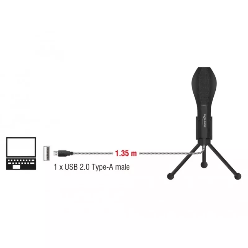 USB-condensatormicrofoon met tafelstandaard - ideaal voor gaming, Skype en zang