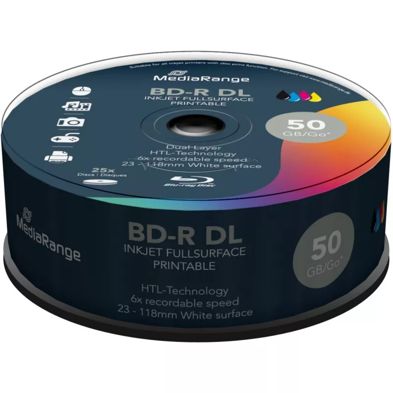 BD-R DL MediaRange MR510 50 GB 25 stuks
