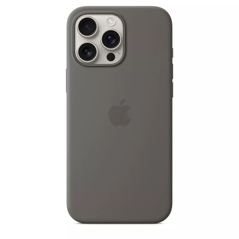 Siliconen case met MagSafe voor iPhone 16 Pro Max - steengrijs