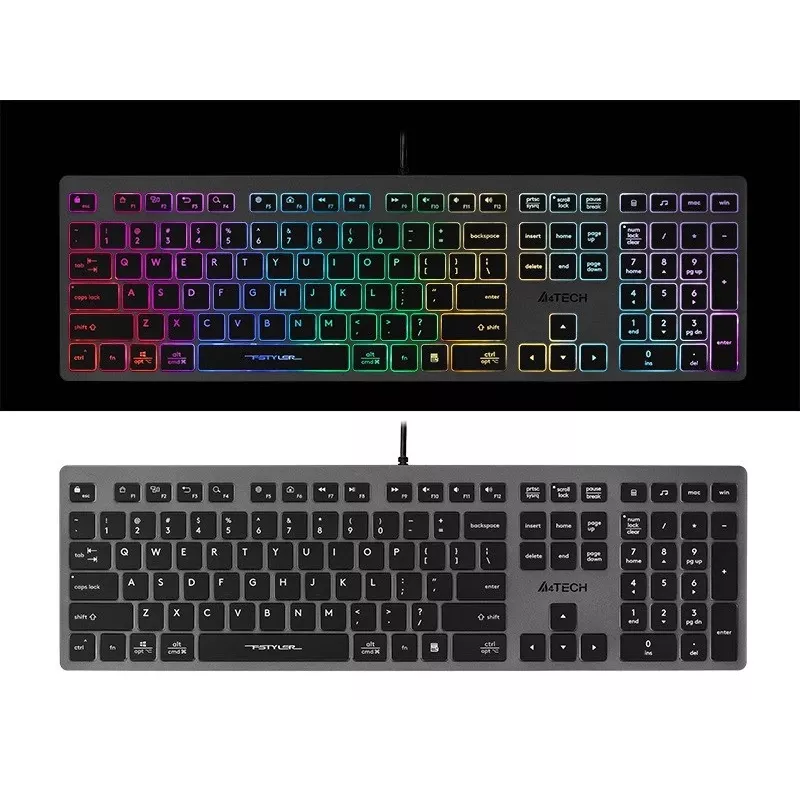 Bekabeld toetsenbord A4Tech FSTYLER FX60H met neon-achtergrondverlichting