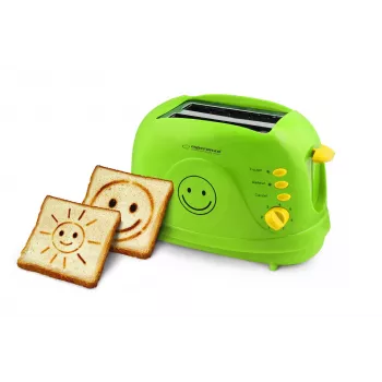 Elektrische tafeltoaster ESPERANZA EKT003, 2 sneetjes, 750 W, 7 bruiningsstanden, ontdooifunctie, uitneembare kruimellade, groen