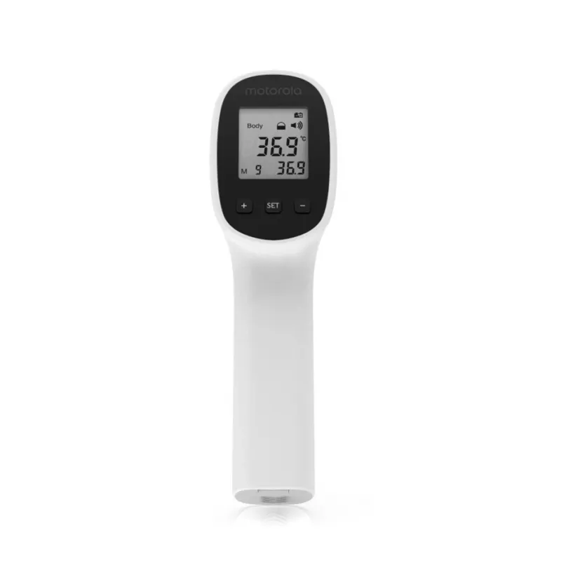 Motorola TE-93 contactloze voorhoofdthermometer wit voorhoofd knoppen