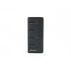 Natec Mantis 2 NHU-1557 usb 3.0-hub met 4 poorten, USB Type-B-ingang, aan/uit-schakelaars, netadapter, zwart