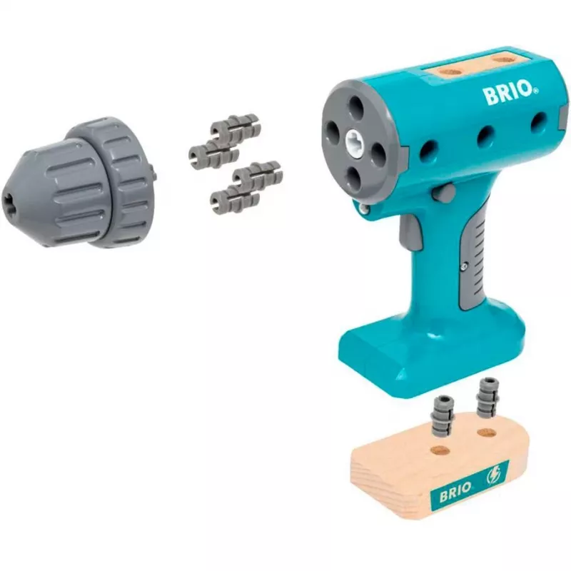 Accuschroevendraaier speelgoed BRIO Builder model 63460000 — realistische vormgeving, gereedschap op batterijen