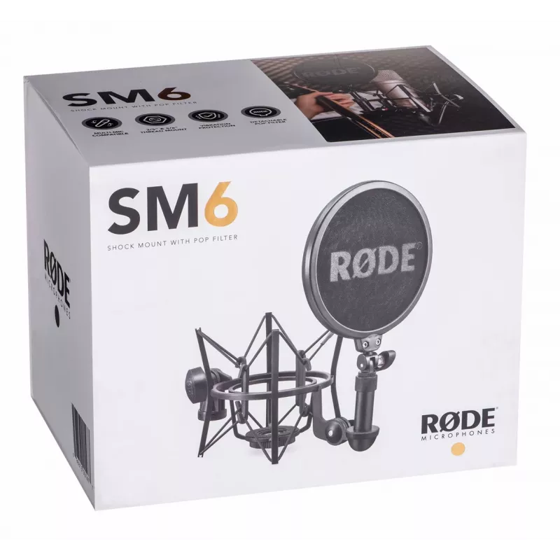 RODE SM6 schokdemper-houder met popfilter, zwart