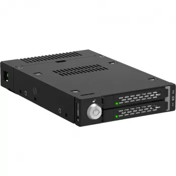 ICY DOCK - ToughArmor - MB834MK-B V2 - 2x M.2 NVMe naar 1x 3,5-inch bay wisselraam metaal met sleutelslot SlimSAS 4i zwart