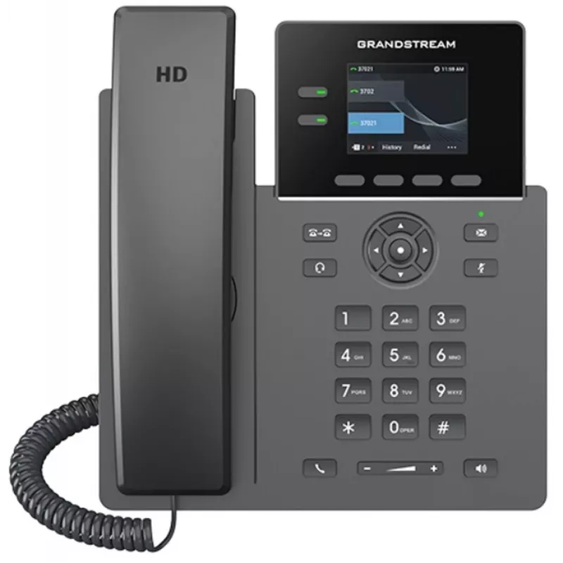 IP-telefoon Grandstream GRP2610, 2 lijnen HD-audio, carrier-grade VoIP-telefoon