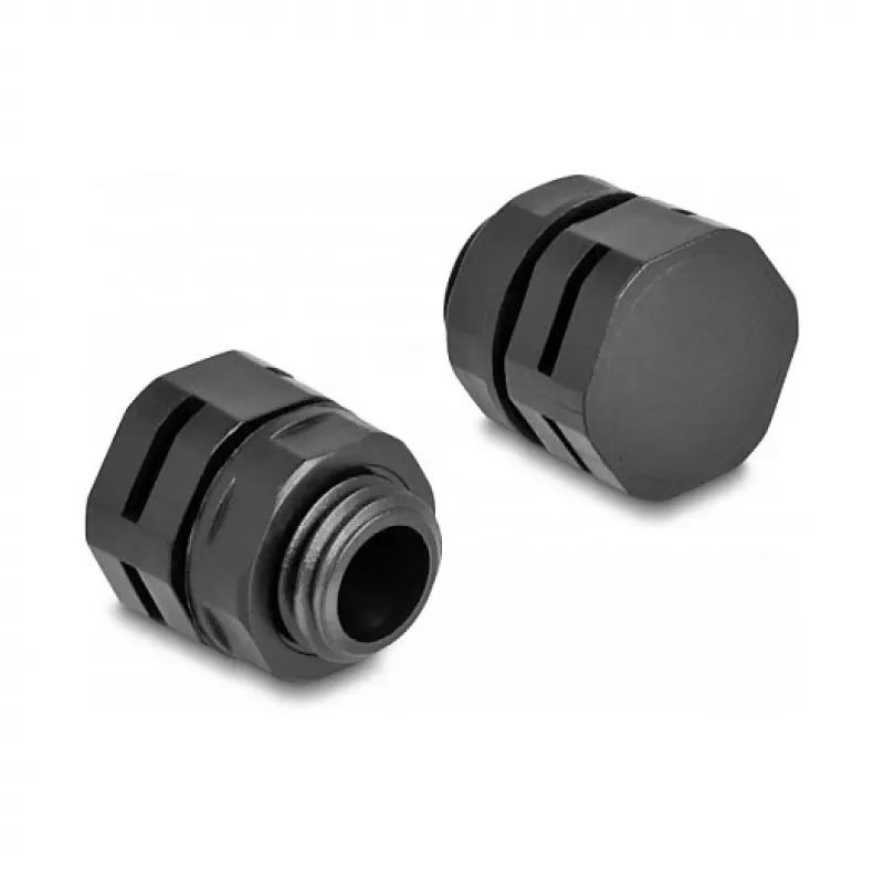 DeLOCK ventilatieplug M12 zwart 2 stuks polyamide