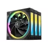 DeepCool FL12R 3-in-1 120 mm behuizingsventilatoren (3 stuks), Reverse, 4-pins PWM, 500-2150 tpm, FDB, zwart