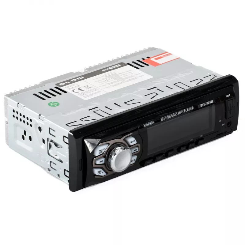 BLOW AVH-8624 autoradio, 1 DIN, FM RDS, Bluetooth, USB, SD/MMC, AUX, MP3, lcd-display, afstandsbediening, zwart