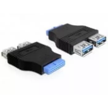 Delock adapter USB 3.0 pin header socket > 2 x USB 3.0 socket - naast elkaar (65324)