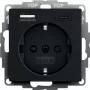 gira stopcontact met USB-aansluiting, model 2459005, zwart