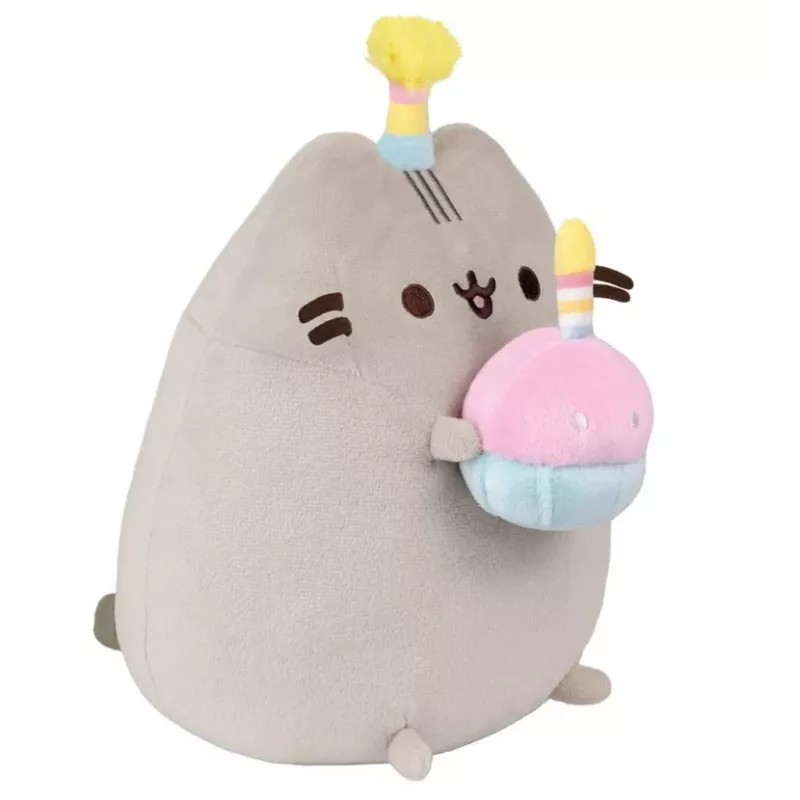 Knuffel Pusheen van Pusheen — 24 cm verjaardagshoed met taart knuffel