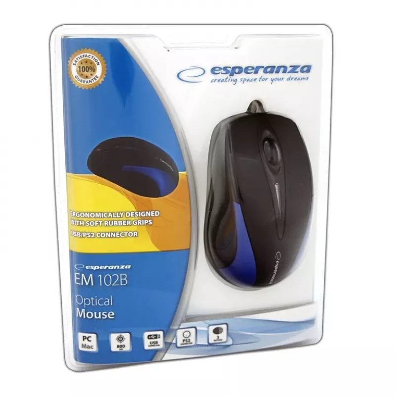 Esperanza EM102B - muis - optisch - 3 knoppen - zwart