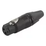 3-polige female kabelstekker EQUIP 3-polig XLR, zwart, 30,5 g, 19,2×19,2 mm