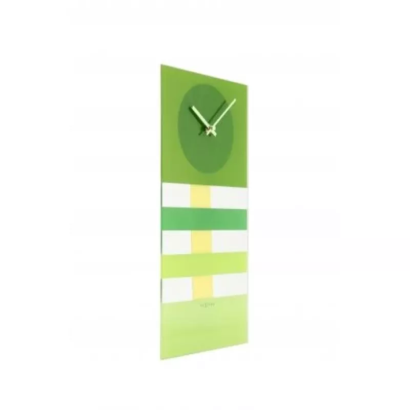NeXtime wandklok 2855gn Bold Stripes, 19 x 38 cm, wand, groen