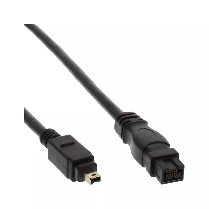 FireWire 400 naar 800 kabel InLine 34901 1m stekker/stekker zwart