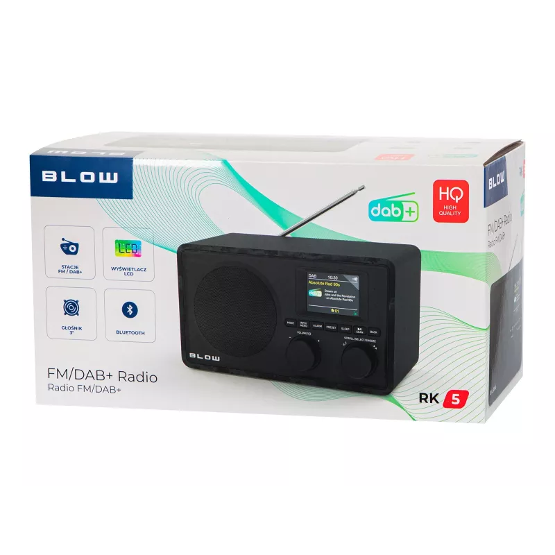 BLOW keukenradio RK5 FM/DAB+ met Bluetooth, zwart