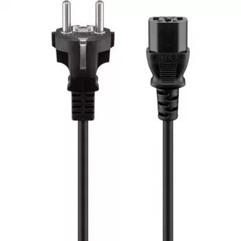 Wentronic Goobay stroomkabel, 1,5 m, zwart - Type F (Type F, CEE 7/7) > apparaatbus C13 (koudapparaataansluiting) (68605)