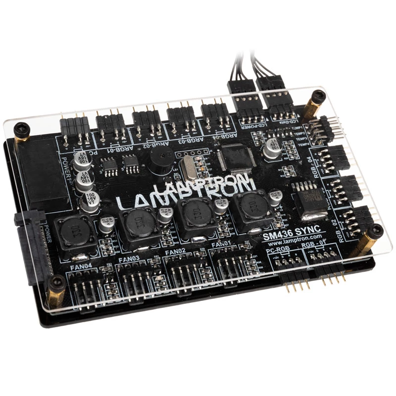 Lamptron PCI RGB-ventilator- en LED-controller SM436 Sync Edition, zwart