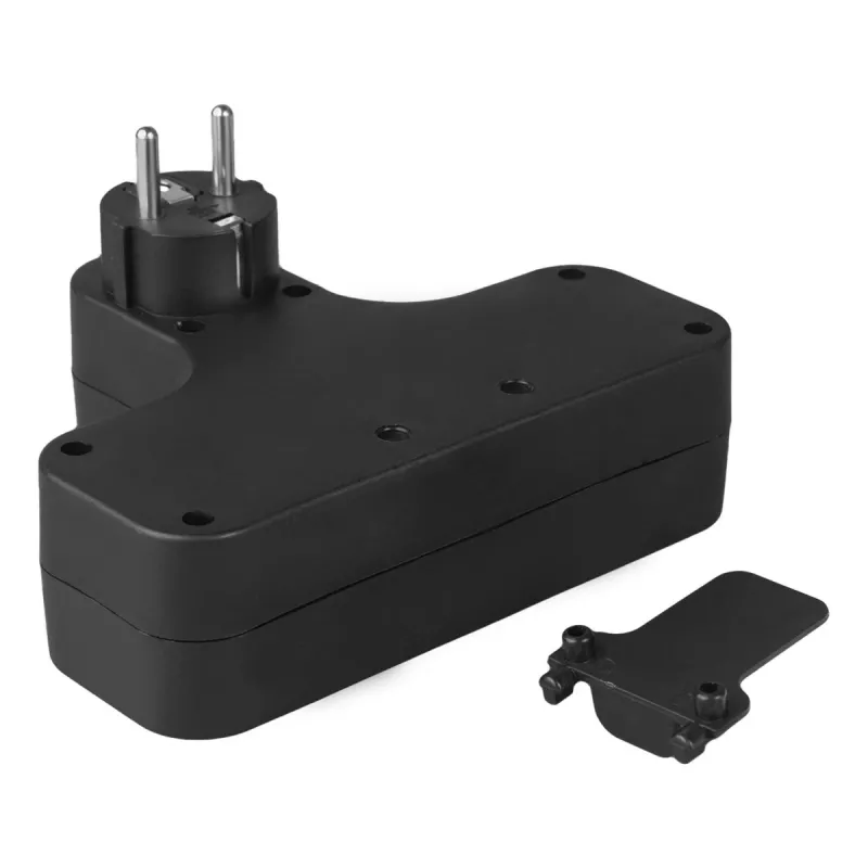 Maclean stopcontact, viervoudig met schakelaar, stabilisatievoet, type E, 2x2,5A, 2x16A, MCE224 E/B