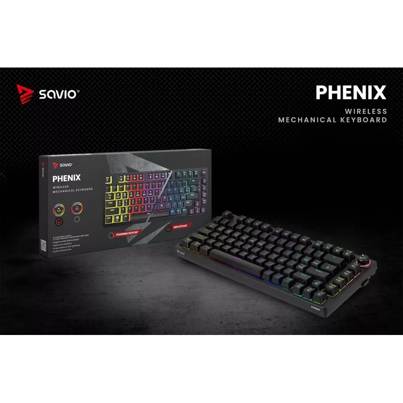 Savio Phenix SAVGK-RED gamingtoetsenbord USB RF draadloos Bluetooth QWERTY