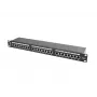 Patchpanel 1U LANBERG PPS6-1024-B, 24-poorts Cat6, metaal, zwart, 442×114,5×44,5 mm