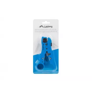 Kabelstripper LANBERG NT-0102, kunststof handgreep, beschermende isolatie, verwisselbare messen, blauw