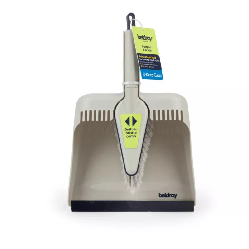 Veegset Beldray LA032760PEU7 Deep Clean Design, compacte handveegset met schuine borstelharen en bijpassende stofblik
