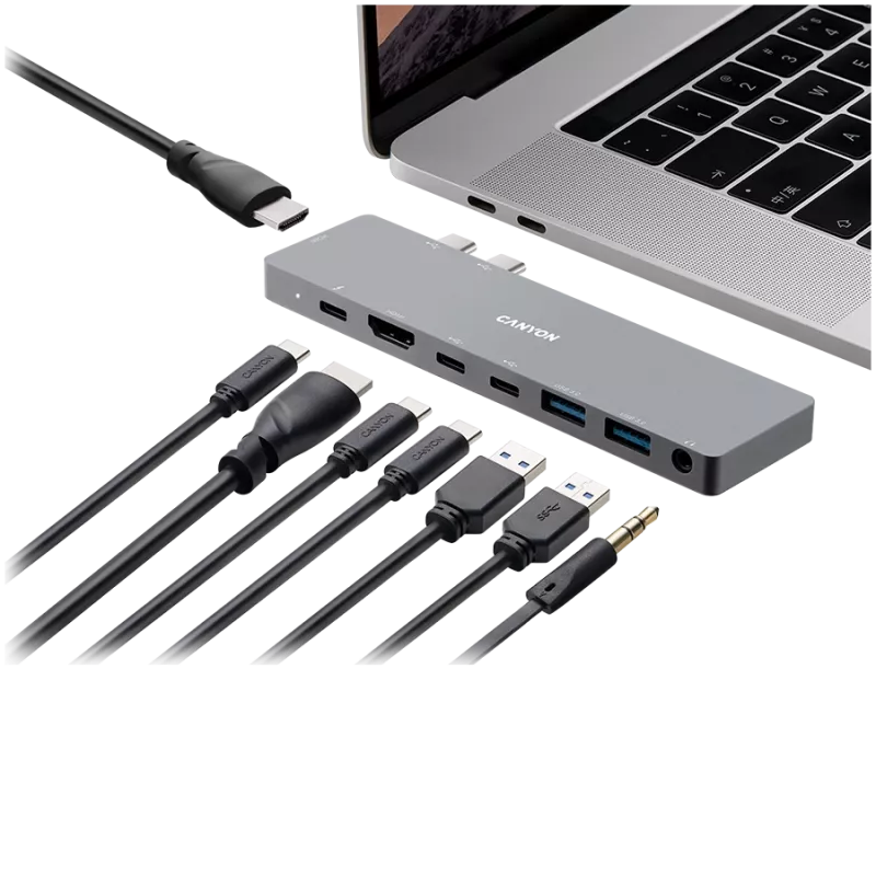 Oplaaddock 2xTB - 2xHDMI 2xUSB 3.0 2xUSB-C jack