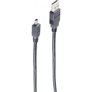 USB-kabel ShiverPeaks BS77261 1 m USB A naar mini-USB B grijs
