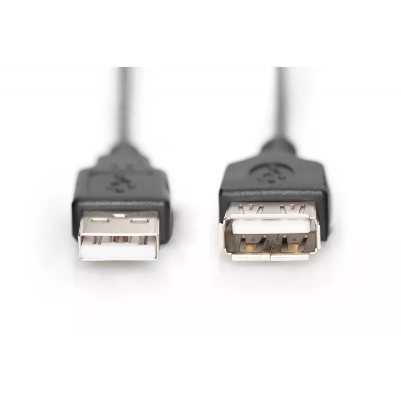 Digitus ASSMANN - USB-verlengkabel - USB (W) naar USB (W) - 1,8 m (USB/USB 2.0) - gegoten - zwart (AK-300200-018-S)