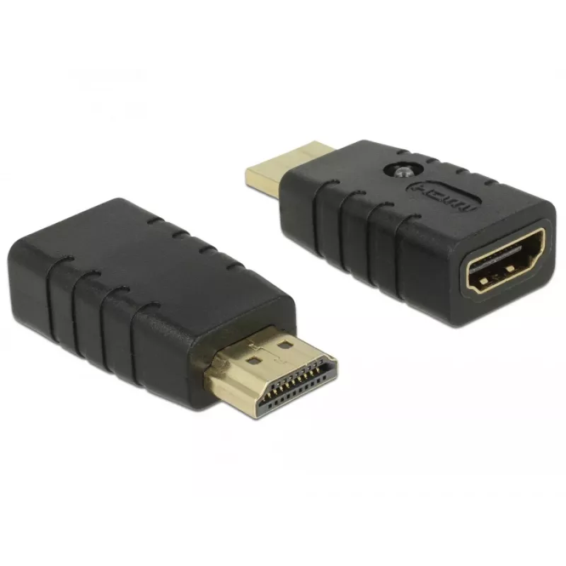 Adapter HDMI (stekker) > HDMI (bus), EDID-emulator (zwart)