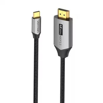 Vention USB-C-naar-HDMI-kabel CRBBH – 2 m, 4K@60Hz, zwart, USB-C naar HDMI