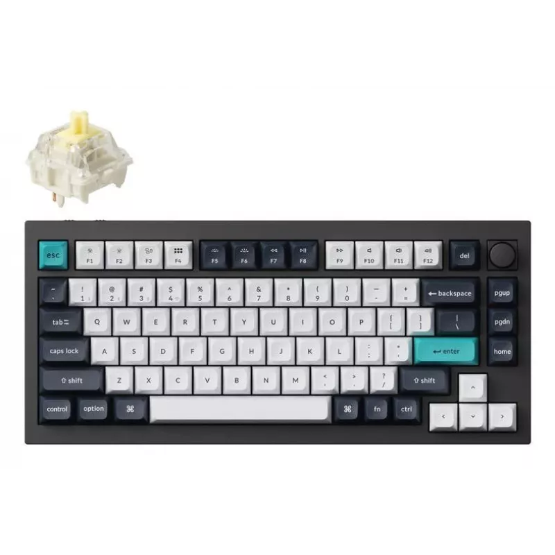 Mechanisch toetsenbord Keychron Q1 Max 75% met Banana Switches, Carbon Black