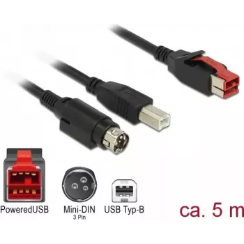 USB-kabel DeLOCK 85491 USB 2.0 5m USB B zwart