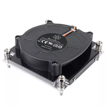 Processorkoeler SILVERSTONE SST-XE01-1700A — 8 cm ventilator, 1000–5500 tpm, dual-kogellager, zwart