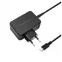 Mobiele oplader QOLTEC 51024 – universele AC-indoorlader, 65 W PD, 20 V/3,25 A, 1,2 m kabel, zwart