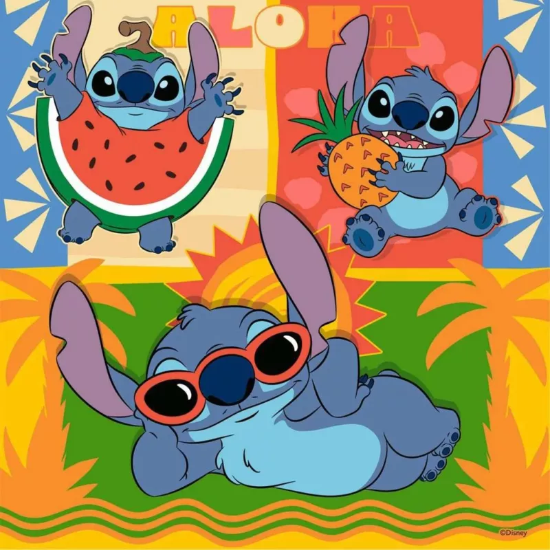 Kinderpuzzel Ravensburger Disney Stitch — 3 x 49 stukjes, geschikt voor kinderen