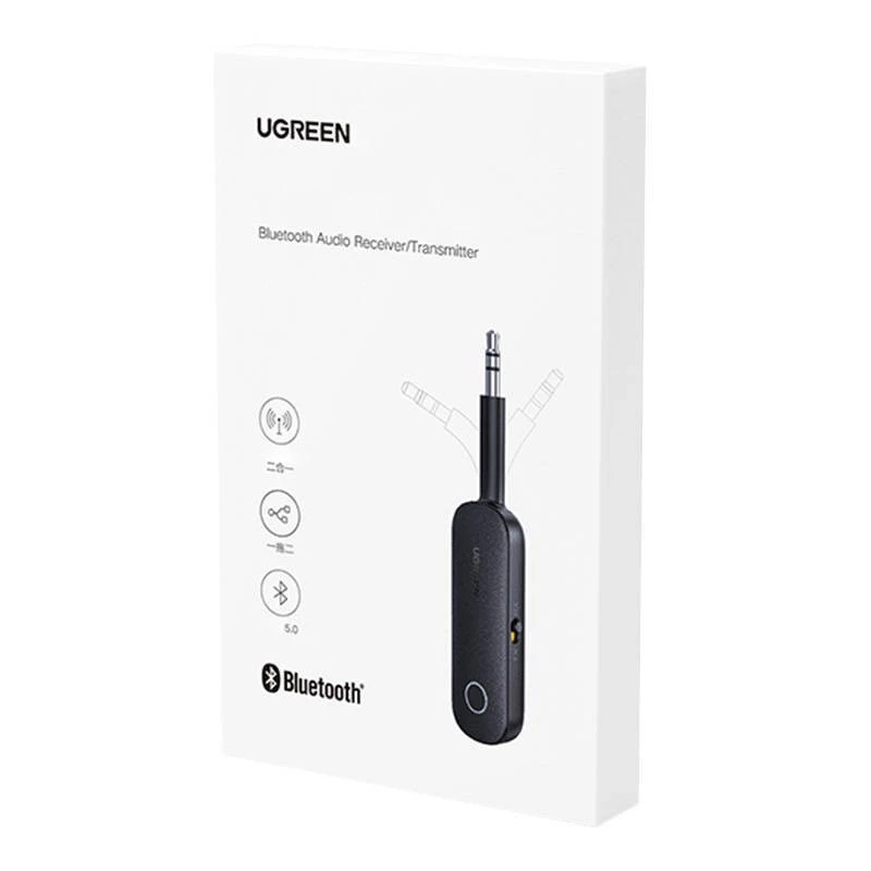 Bluetooth-ontvanger/zender UGREEN CM403 – 3,5-mm-jack, Bluetooth 5.0, 145-mAh-accu, zwart