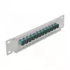Glasvezel patchpaneel DeLOCK 10 inch 12 poorten SC simplex aqua 1U grijs