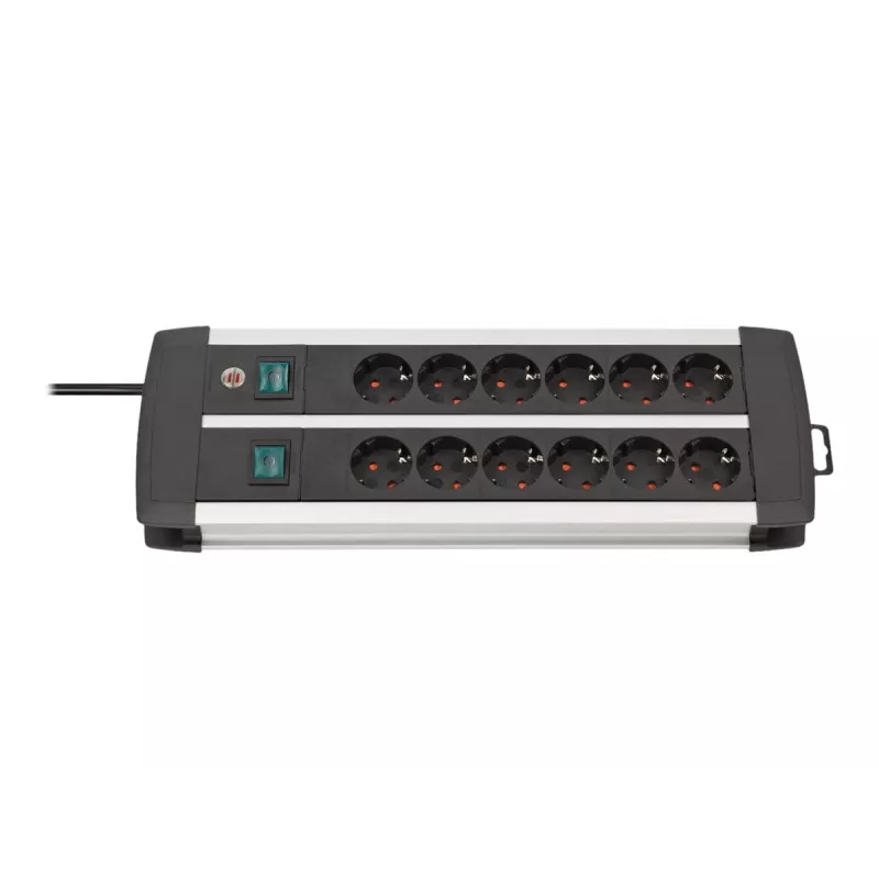 Verlengsnoer Brennenstuhl 1391000912 3m 12 stopcontacten binnen zwart wit
