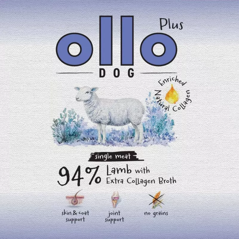 Ollo Plus collageen lam 400g blik voor honden