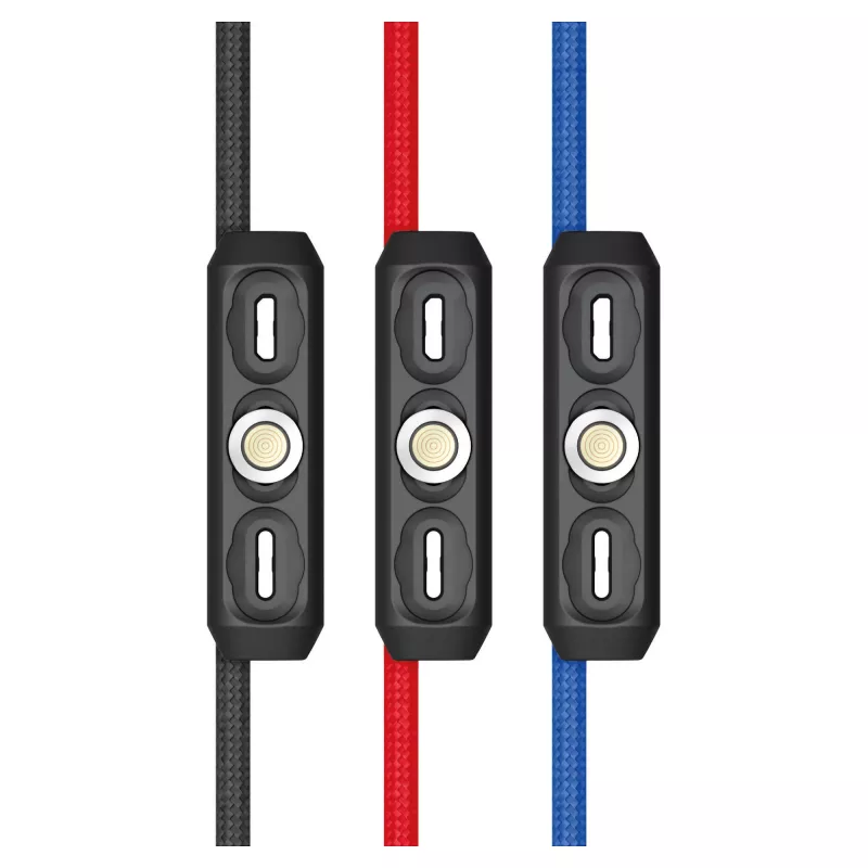 USB-kabel RealPower MagneticCharge3 1m USB A zwart blauw rood