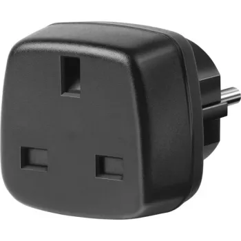 Reisadapter UK/randaarde stekker, stopcontactadapter zwart