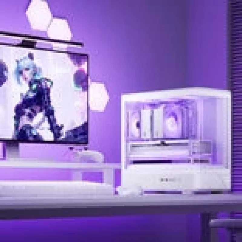 Jonsbo D200 witte mATX mid-tower-behuizing met gehard glas en mini temp-display